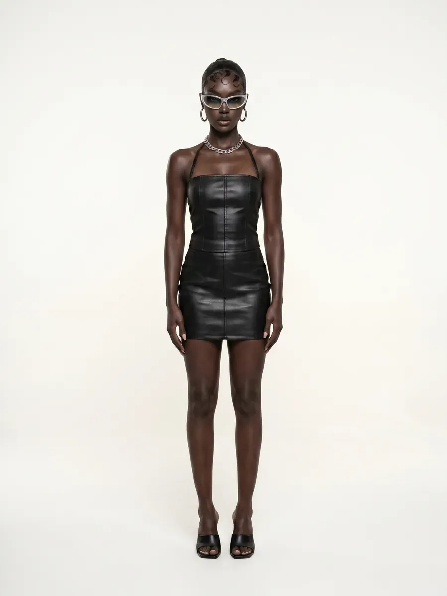 Full-length framing preview with black dress
